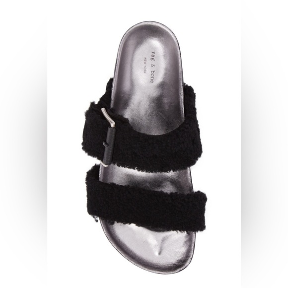 Rag& bone Evin Genuine Shearling Slide Sandal size 37 - Picture 1 of 4